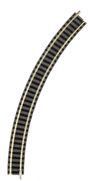 Curved track, radius R2, 45 degree<br /><a href='images/pictures/Fleischmann/Fleischmann-9125.jpg' target='_blank'>Full size image</a>